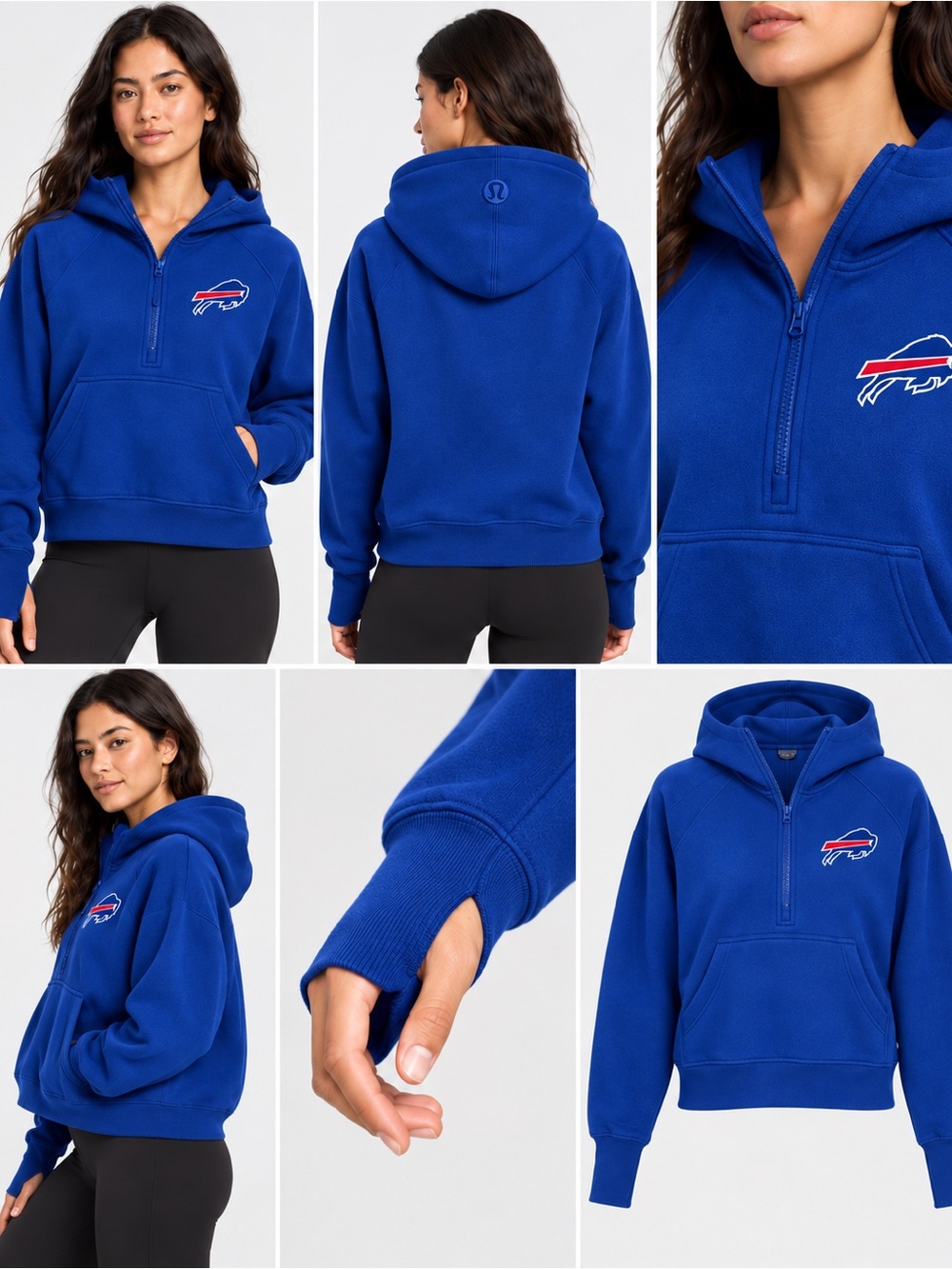 Lululemon x Buffalo Bills Scuba Oversized Half-Zip Hoodie College Cobalt M/L NWT